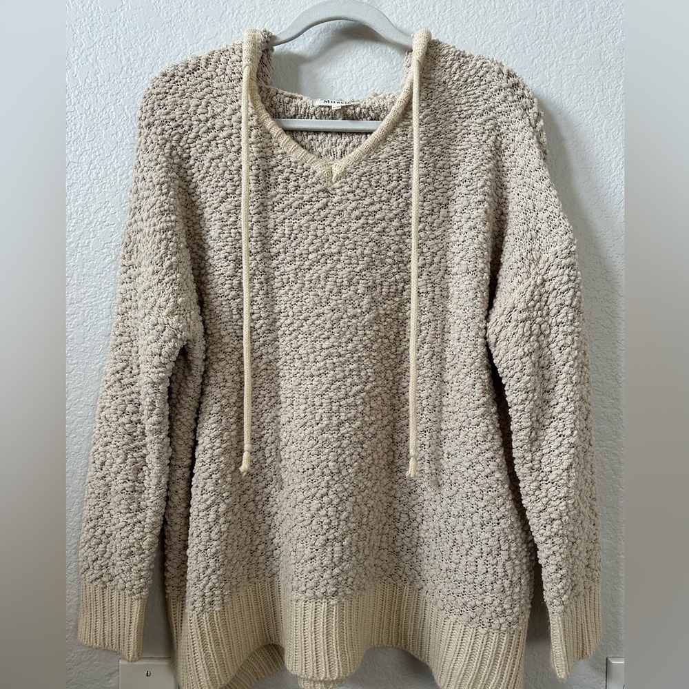Miracle Cream/Tan Textured Sweater - Size S/M